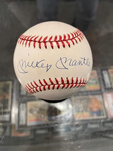 Сингъл Мики Mantle Ню Йорк Янкис, Подписан Nm Baseball Jsa - Бейзболни топки с автографи