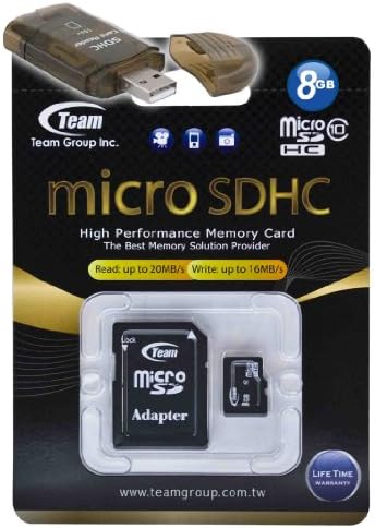 Високоскоростна карта памет microSDHC Team 8GB Class 10 20 MB/Сек. Невероятно бърза карта за Samsung Flight SGH-A797 Focus Freeform SCH-R350. В комплекта е включен и безплатен високоскоростен USB адапт?