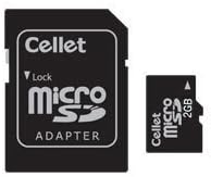 Cellet 2GB microSD карта за смартфон Motorola Clutch + i475 с потребителски флаш памет, висока скорост на пренос на данни,