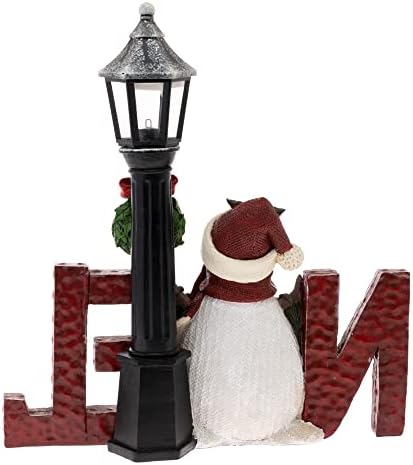 Бостън Международно Коледно Зимата Празнично Десктоп Украса за коледни Елхи, 13 Инча, Led лампата във формата на Снежен човек Ноел