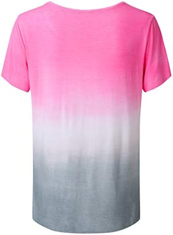 Дамски Ежедневни Базова Тениска Наклон Цвят С Къс Ръкав, Туника, Блуза, Ежедневни Блузи