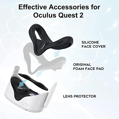 Твърд калъф за носене Съвместим с каишка Meta / Oculus Quest 2 Officaial Elite, Лесно Преносима Защитна чанта със силиконова лицева панел и аксесоари за защита на обектива, за пътув