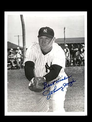 Джони Миз с автограф от ръката на 8x10 Снимка на Ню Йорк Янкис