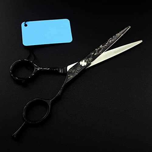Ножица за подстригване на коса, 6-инчов професионален японски черни фризьорски ножици за рязане на фризьорски ножици,
