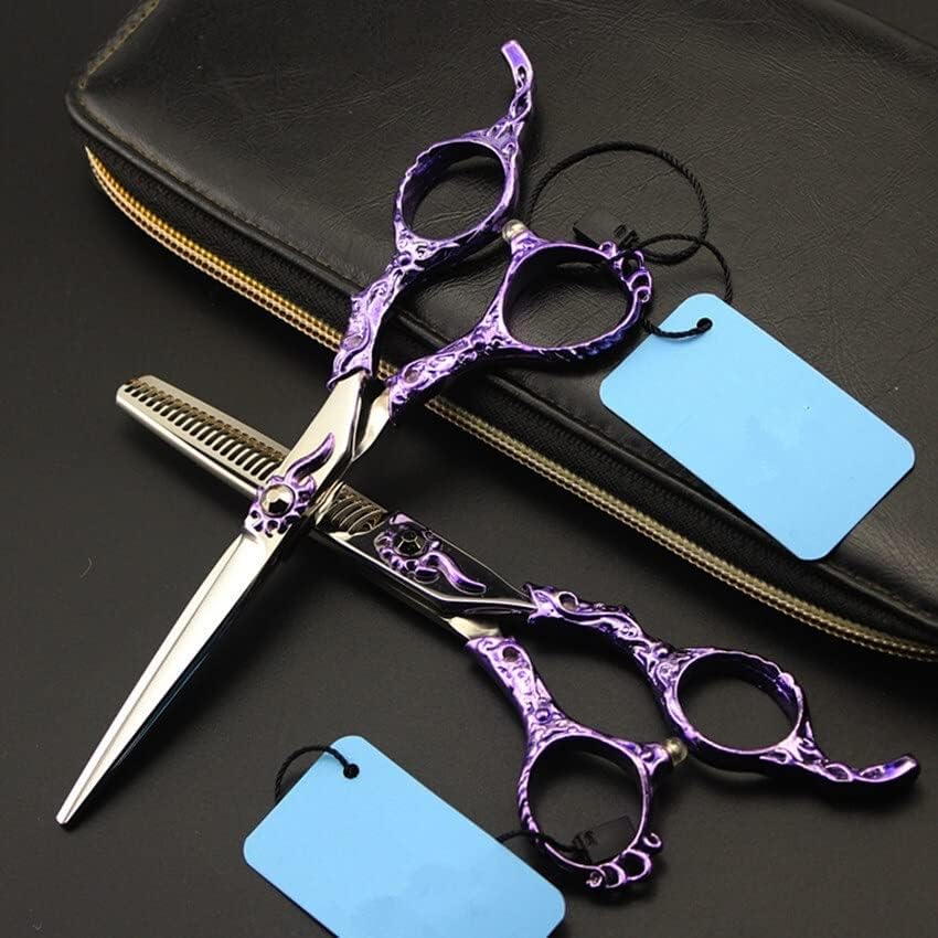 Ножица за подстригване на коса, 6 инча професионални японски 440c Ретро лилаво ножици за коса филировочные фризьорски