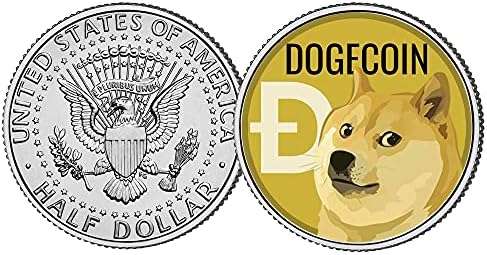 Dogecoin са подбрани Айде са подбрани Монета. Кенеди, JFK САЩ на стойност Полдоллара Арт със Сертификат
