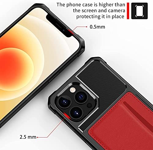 Калъф GXFCUK за iPhone 14/14 Plus/14 Pro/14 Pro Max, устойчив на удари Тънък Кожен калъф-портфейл с държач за карти [Монтиране на магнит], флип-надолу защитно покритие за телефона (Цвят