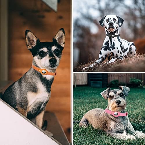 Кожен нашийник за кучета JIPIMON с въздушна етикет, Предотвратява Загубата Регулируема Удобен нашийник за кучета Apple