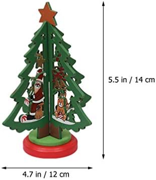 BESTOYARD Украса За Дома Дървена Настолна Коледно Дърво DIY Мини Коледно Дърво за Украса От Бор Коледен Празник Офис