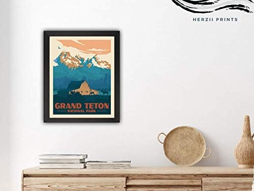 HerZii Prints Плакати и Щампи с Национален парк - Комплект от 4 пури в ограничени бройки Плакати с Националните паркове | Стенен Арт Декор с природата | Плакати с планински
