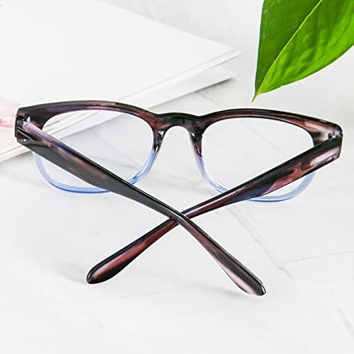 MMOWW 4 Опаковки Очила За четене на Модни Сладки Градиентные Очила Син Цвят, Блокиране на Светлина, Компютърните Ридеры