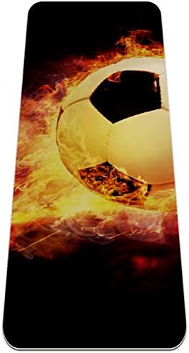 Siebzeh Soccer Football Fire Премиум-Дебела подложка за йога Екологично Чист Каучук Нескользящий подложка за здраве и
