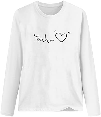 Лятна Есенна Тениска за Момичета с Дълъг Ръкав 2023, Облекло, с Кръгло Деколте, Памучен Тениска с Графичен Модел за Жените