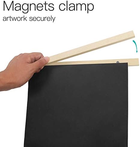 Закачалка за Магнитни рамки за плакати WIWAPLEX, 12Широки Дървени Магнитни Рамка, Държач за Платно на Художествена Печат