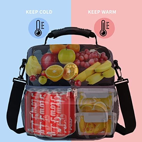 FlowFly Двупластова чанта-хладилник с изолация за обяд, Обяд,-Бокс за възрастни, Голяма чанта-тоут за мъже, Жени, С Регулируема
