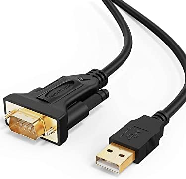 CableCreation Адаптер USB-RS232 (чипсет FTDI), 3 Метра кабел последователен преобразувател DB9 с вход RS-232 интерфейс за Windows 10, 8.1, 8.7, Vista, XP, 2000, Linux, Mac OS X 10.6 и по-горе, 1 м / черен