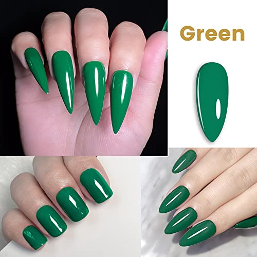 Набор от гелевых лакове за нокти Likomey от началото на годината, Малък Преносим комплект Със Светлоотразителни искри в Зелен цвят, Супер Блестящ UV гел-лак за дискотек?