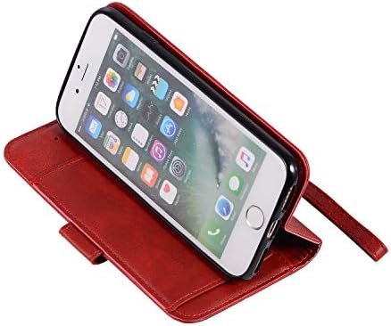 Чанта-портфейл EYZUTAK за iPhone SE (5G) 2022 iPhone 7 8 iPhone iPhone SE 2020 г., 5 Слота за карти, преден Джоб с цип, магнитна закопчалка, Чанта за флип от Изкуствена кожа с каишка на китката, к