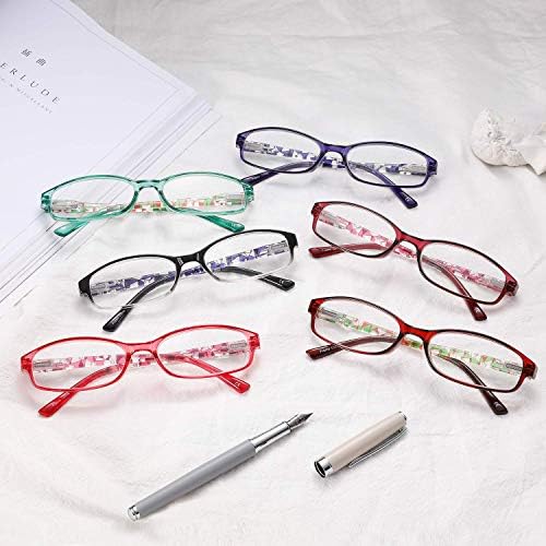 IVNUOYI 6 Опаковки Очила за четене с блокиране на Синя Светлина, Модерни Дамски Очила за четене на пролетта Панти с Модел,