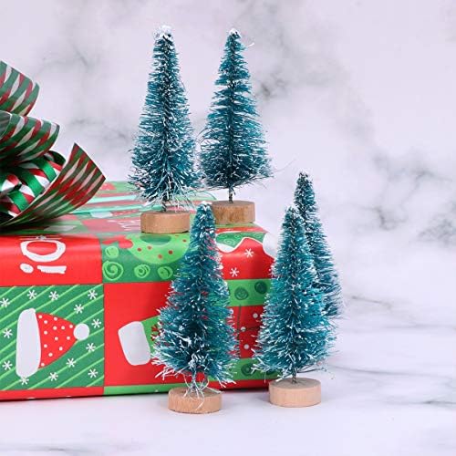 Abaodam 18 БР 6,5 СМ Коледна Украса Малък Сезал Коприна Коледно Дърво Вечерни Начало Декор направи си САМ Коледна Украса (синьо-зелен стил)
