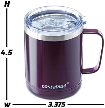 кафеена чаша за чай с вакуумна изолация от неръждаема стомана costablue с дръжка и капак. За горещи и студени напитки