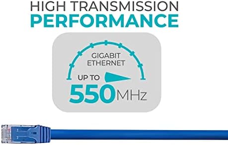 Свързване на Ethernet кабел Monoprice Cat6 - 5 метра - Синьо (12 бр.) без довършителни RJ-45, 550 Mhz, UTP, чисти гола