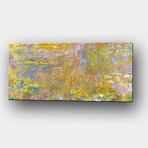 YUANYIRAN Абстрактна Текстурирани живопис с маслени бои с ръчно Рисувани - Банер със Златния Lotus, Фоново Изображение, Модерно Изкуство, Голям Размер На Платното, Картина
