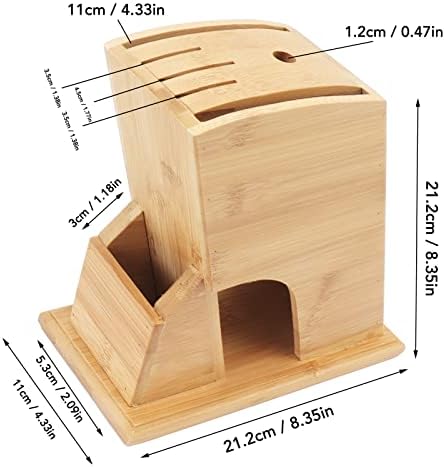 Ножевой Блок Diydeg, Универсален Ножевой Блок Устойчива На Плъзгане Филцови Ленти Широки Прорези За Лесно Съхранение Плот Държач За Нож Куха Вентилация Бамбук Ножево