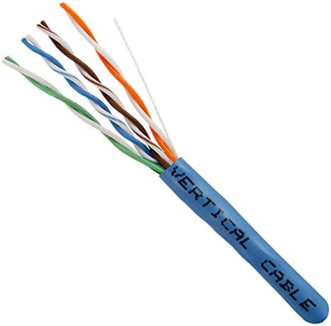 Вертикален кабел Cat5e, 350 Mhz, UTP, 24AWG, 8C, Плътна Мед, 1000 метра, Синьо, Оптичен кабел, Ethernet - серия 054