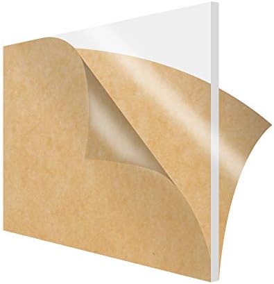 SimbaLux Акрилен лист От Прозрачен лят плексиглас 12 x 12 Квадратна панел с Дебелина 1/2 (13 мм) Прозрачна Пластмасова