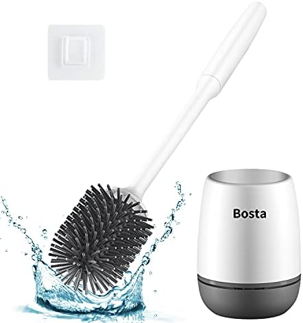 Четка за Тоалетна Bosta с Титуляра, Силиконовата Четка За Почистване на Чашата на Тоалетната чиния, Набор от Скрубери