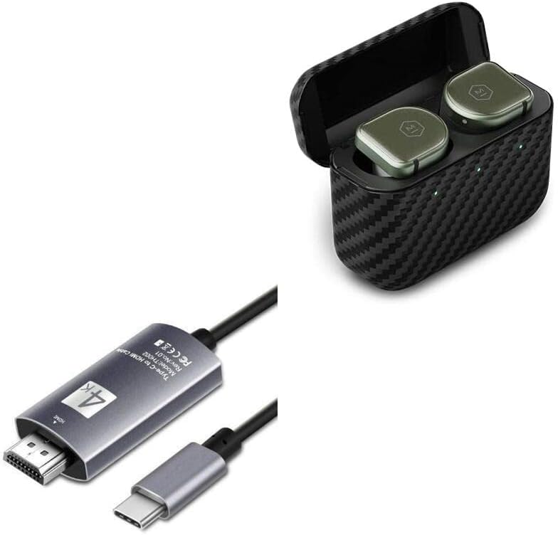 Кабел BoxWave, който е съвместим с Master & Dynamic MW08 Sport - Кабел SmartDisplay - USB Type-C-HDMI (6 фута), USB кабел