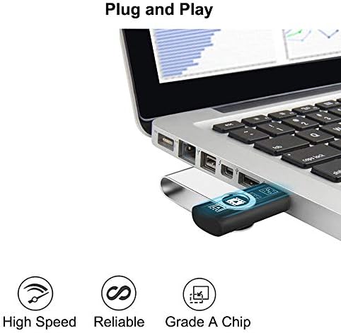 Флаш памет AreTop обем 8 GB, 10 бр., въртящи се на флаш памети USB 2.0 с удобна чанта за съхранение, флаш-памет с обем от 10 бр., USB устройство Jump Drive Memory Stick за съхранение на USB (10 БР