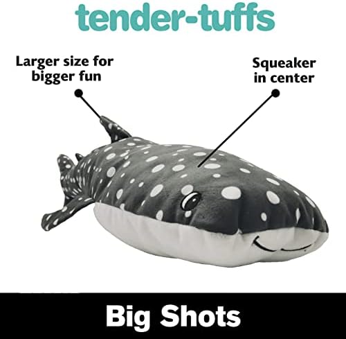 SmartPetLove Нежно Кученце Snuggle-Набор от Много Големи плюшени играчки за кучета Tuffs - морска крава, Риба фугу и Китова акула - Писклив играчки за морски животни