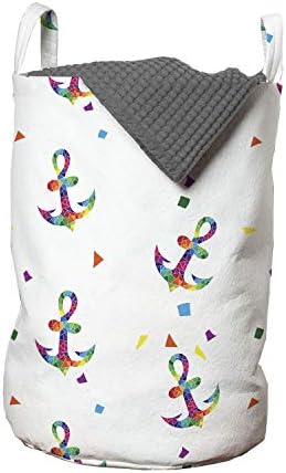 Чанта за дрехи Ambesonne с Винтажной Морски Татуировка, повтарящ Се Модел под формата на Разноцветного Многоугольного