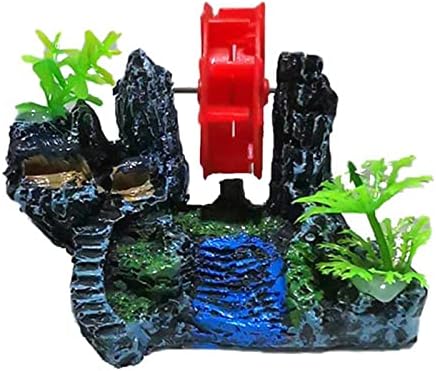 Изкуствено водно колело от смола, Скала, Аквариум, украса за озеленяване на Аквариума, Трайни подови орнаменти във формата на камък (Цвят: A, размер: 1,97 x 3,15x 2,76)