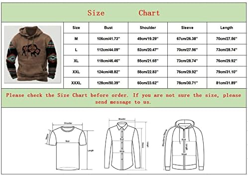 Kinrui Мъжки Блузи в стил Уестърн Ацтеките, Всекидневни Спортни Топ За Фитнес, Пуловер С Дълъг Ръкав, Джъмпери