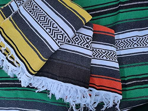 Голям мексикански одеяло Airooglee 77 L x от 46.4 W - идеален като одеяла за йога, Улично одеяла, Плажен одеяла, Юргани за Серапе, Одеала за пикник, къмпинг, Плетеного завивки, ?