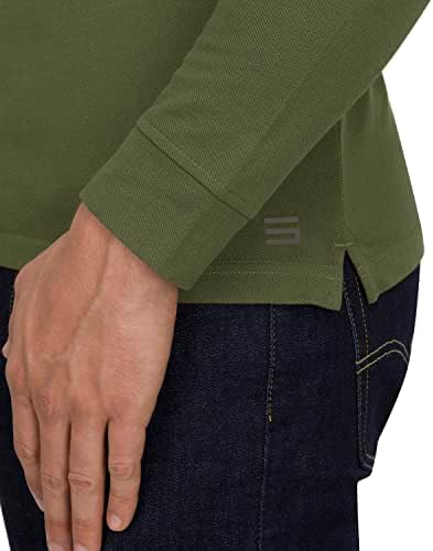 Мъжки ежедневни Поло риза с дълъг ръкав и отложным яка Three Sixty Six без закопчалка, бар на две копчета и еластична тъкан