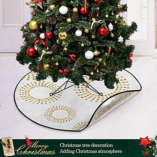 Абстрактен Златен Кръг Коледно Дърво Мат Водоустойчив Шкаф За Дърво Тава Мат Килим Под Коледна Елха Аксесоар за Коледната
