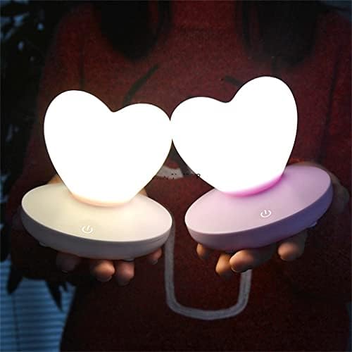 UXZDX Настолна лампа със сензорен контрол, акумулаторна лампа за симулация за момичета, икономия на енергия за украса под формата на романтични сърца във формата на с