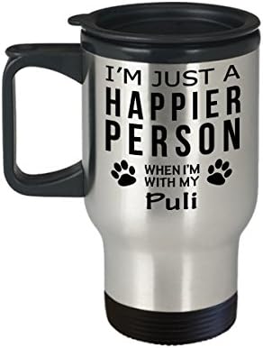 Кафеена Чаша За Любителите на кучета В Пътуване - Щастлив Човек С Puli -Подаръци За спасението на Собствениците на Домашни