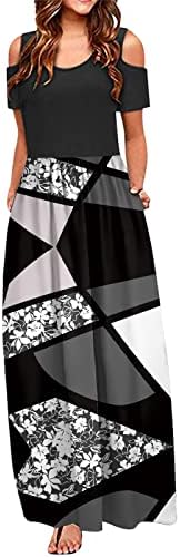 Дамско Модно Пролетно-Лятна рокля TREBIN с кръгло деколте и дълги бретельками, Универсално Празнична рокля с принтом