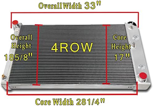 Радиатор CoolingSnow CU161 за Крайградски пикап Шевролет Chevelle Impala Caprice C10 С20 C30 K10 K20 K30 1971-1990, 3-Ред