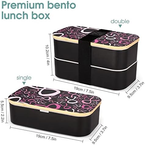 Информираността за Рака на гърдата Розовата Лента Bento Lunch Box Херметични Контейнери за храна Bento Box с 2 Отделения