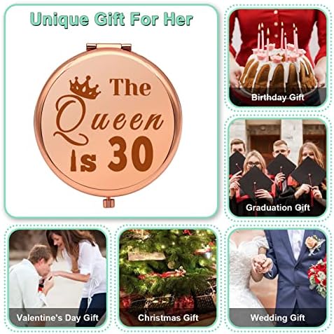 Подарък за 30-ия рожден ден на жени, Компактно Огледало за грим за лели, сестри, съпруги, Идеи за подаръци на 30-годишния