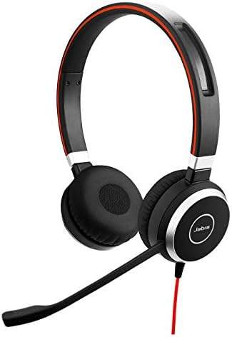Стерео слушалки Jabra Evolve 40 MS – Сертифицирани Microsoft Teams Слушалки за софтуерен VoIP телефон с пасивни шумопотискане – USB Кабел-C с контролер – Черен