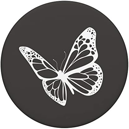 Бяло-Сива Пеперуда PopSockets С Възможност за смяна на PopGrip