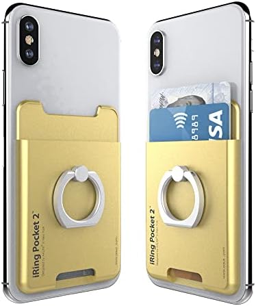AAUXX iRing Pocket2 UMS-IR03PKRG2 Джоб с пръстен за очи 2, Защита от падане на смартфон, Обезопасена дръжка и преносима стойка, Розово Злато