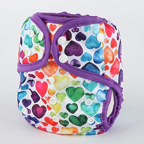 Чанта за памперси Sigzagor Baby, Един размер от 10 до 36 килограма за момичета (Преливащи сърца)
